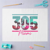 Miami 305 Area Code Florida Palm Trees Pri Tissuepapier (Craft)