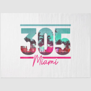Miami 305 Area Code Florida  Palm Trees Pri Tissuepapier