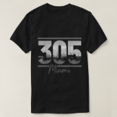 Miami 305 Area Code Skyline Florida T-shirt (Design voorkant)