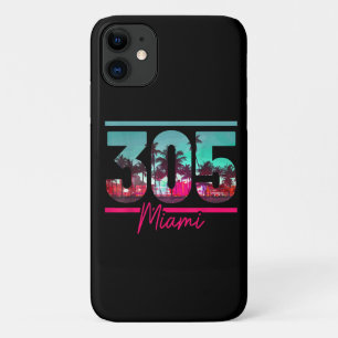 Miami 305 Netnummer Florida Vintage Palm Bomen Pri Case-Mate iPhone Case
