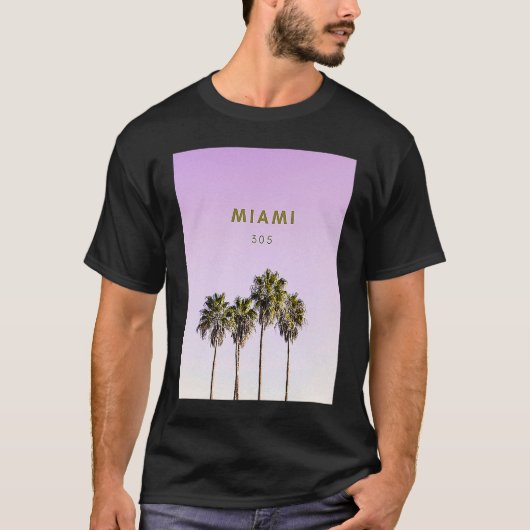 Miami 305 palmboom t-shirt (Voorkant)