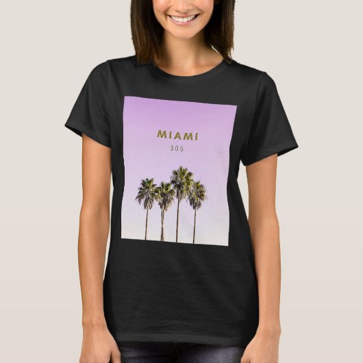 Miami 305 palmboom t-shirt (Voorkant)