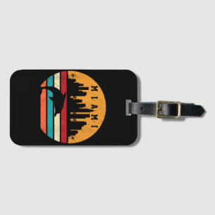 Miami 80s Dolphin Silhouette Souvenir Dolp Bagagelabel