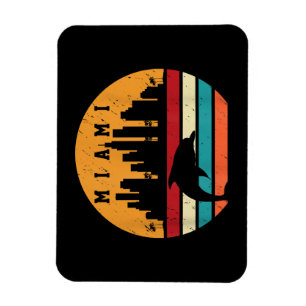 Miami 80s Dolphin Silhouette Souvenir Dolp Magneet