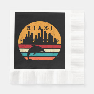 Miami 80s Dolphin Silhouette Souvenir Dolp Servet