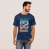 Miami 88 Retro Zonsondergang Palm T-shirt (Voorkant volledig)