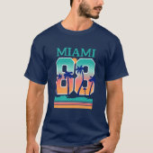 Miami 88 Retro Zonsondergang Palm T-shirt (Voorkant)