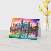 Miami Abstracte Kunst Kaart (Gele Bloem)