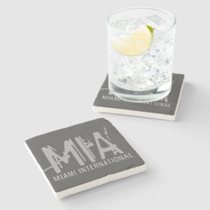 Miami Airport Grunge Typography Dark Gray Stenen Onderzetter