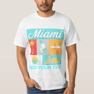 miami amerikaans stadshirt met verschillende kleur t-shirt