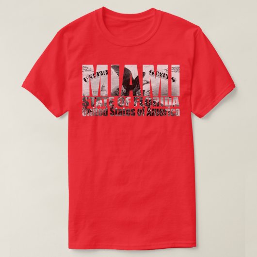 Miami Amerikaanse staat Florida T-shirt (Design voorkant)
