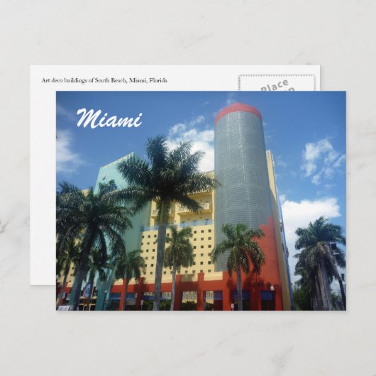 miami art deco briefkaart (Voorkant / Achterkant)