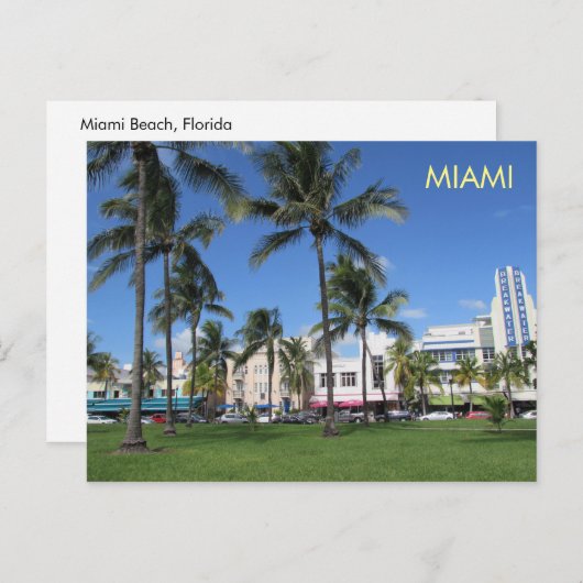 Miami Art Deco Briefkaart 5 (Voorkant / Achterkant)