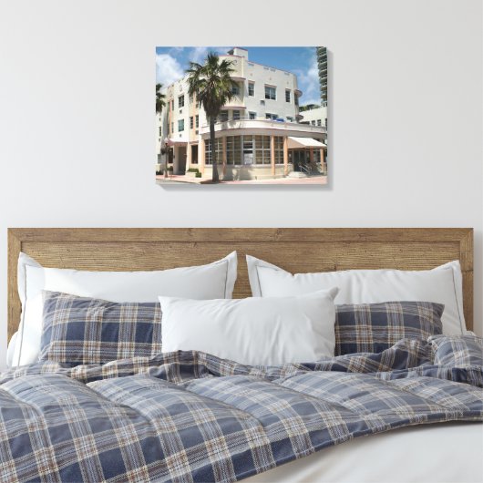 Miami Art Deco Canvas Afdruk (Insitu (Slaapkamer))