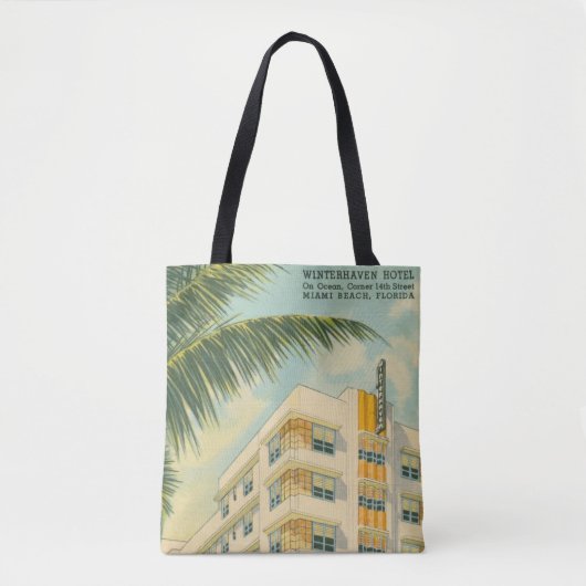 Miami Art Deco Canvas tas (Voorkant)
