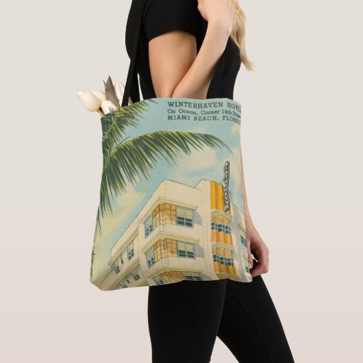 Miami Art Deco Canvas tas (Dichtbij)