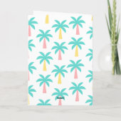 Miami Art Deco Christmas Palm Tree Card Feestdagen Kaart (Achterkant)