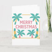 Miami Art Deco Christmas Palm Tree Card Feestdagen Kaart (Voorkant)