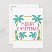 Miami Art Deco Christmas Palm Tree Postcard Feestdagenkaart (Voorkant / Achterkant)