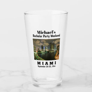 Miami Bachelor Party Jongens Weekend Trip Beer Pin Glas
