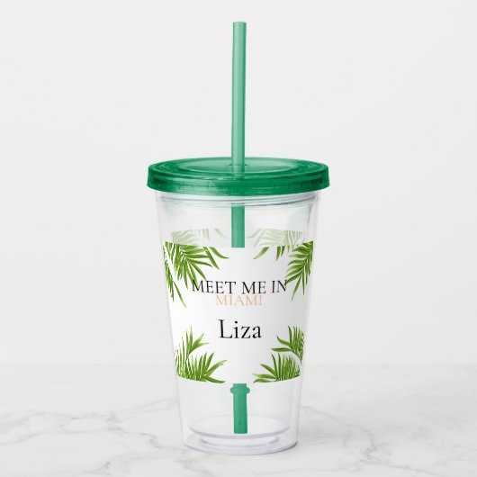 Miami Bachelorette Party Acryl Drinkbeker Ontmoet (Voorkant)