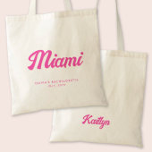 Miami Bachelorette Party Gepersonaliseerde Canvas  Tote Bag