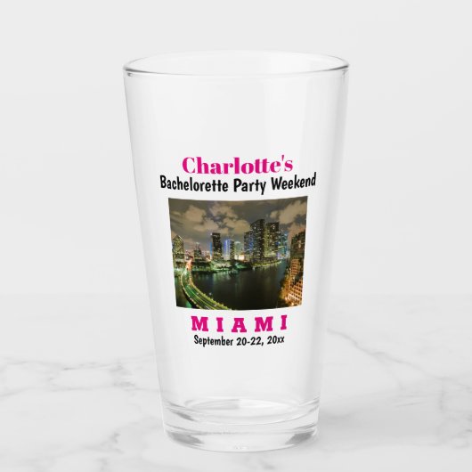 Miami Bachelorette Party Girls Trip Beer Pint Glas (Voorkant)