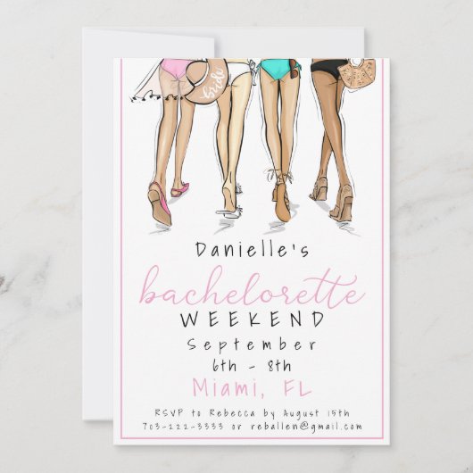 Miami Bachelorette Party Weekendprogramma Kaart (Voorkant)