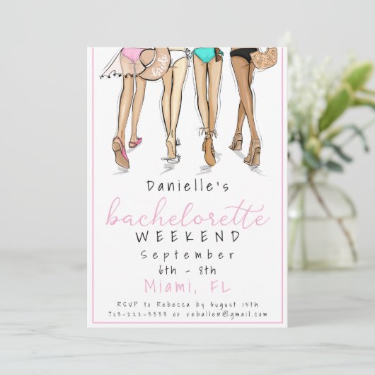 Miami Bachelorette Party Weekendprogramma Kaart (Staand voorkant)