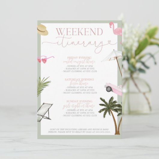 Miami Bachelorette Weekend Route Kaart (Staand voorkant)