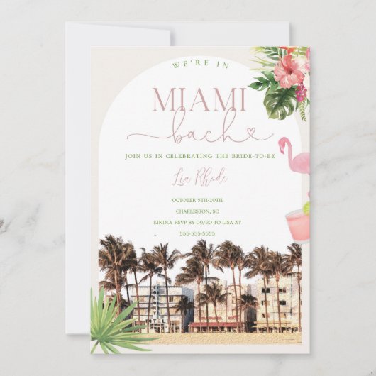 Miami Bachelorette weekend uitnodiging (Voorkant)