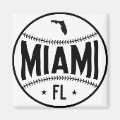 Miami Baseball Thema Magneet (Voorkant)