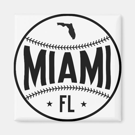 Miami Baseball Thema Magneet (Voorkant)