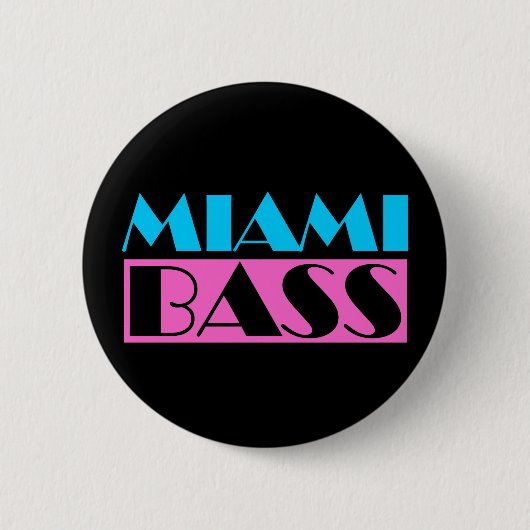 Miami Bass 80s Retro Ronde Button 5,7 Cm (Voorkant)