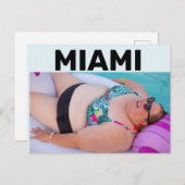 MIAMI BBW BIG BIKINI GIRL OP BEACH Briefkaart (Voorkant / Achterkant)