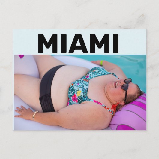 MIAMI BBW BIG BIKINI GIRL OP BEACH Briefkaart (Voorkant)