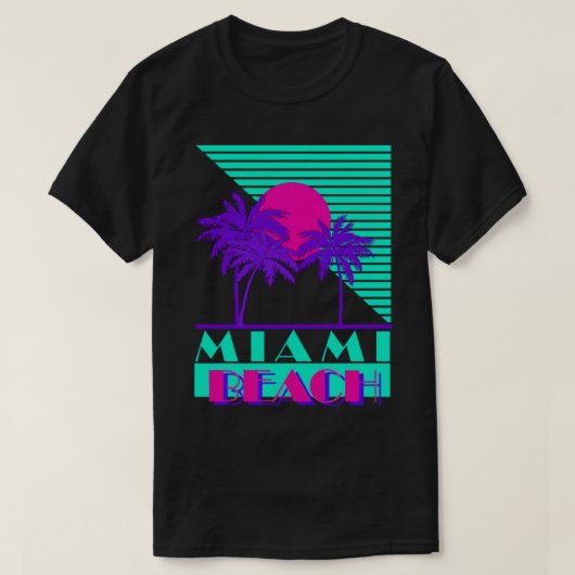 Miami Beach 80s Retro Logo Essential T-Shirt (Design voorkant)