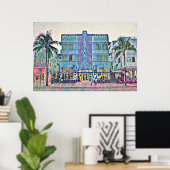 Miami Beach Art Deco Hotel Schilderij 2 Poster (Thuiskantoor)