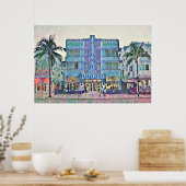 Miami Beach Art Deco Hotel Schilderij 2 Poster (Keuken)