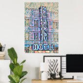 Miami Beach Art Deco Hotel Schilderij 3 Poster (Thuiskantoor)