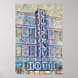 Miami Beach Art Deco Hotel Schilderij 3 Poster