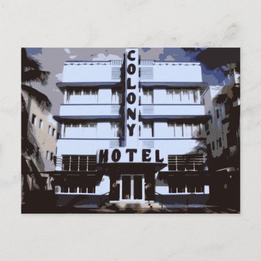 Miami Beach Art Deco Hotels in de ochtend Briefkaart (Voorkant)