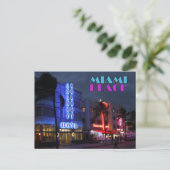 Miami Beach Art Deco Hotels 's nachts Briefkaart (Staand voorkant)