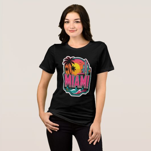 Miami Beach Babe Meisjes T-shirt (Voorkant volledig)