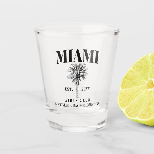 Miami Beach Bachelorette Custom Luxe Social Club Shot Glas (Voorkant)