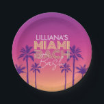 Miami Beach Bachelorette Papieren Bordje<br><div class="desc">Introductie van de Miami Bach Bash - de perfecte manier om een helder en kleurrijk vrijgezellenweekend in Miami Beach te beginnen! Met zijn strandachtige sfeer en speels design,  zullen deze borden kleur en personalisatie aan uw evenement toevoegen.</div>