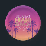 Miami Beach Bachelorette Papieren Bordje<br><div class="desc">Introductie van de Miami Bach Bash - de perfecte manier om een helder en kleurrijk vrijgezellenweekend in Miami Beach te beginnen! Met zijn strandachtige sfeer en speels design,  zullen deze borden kleur en personalisatie aan uw evenement toevoegen.</div>