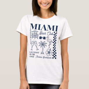 Miami Beach Bachelorette Party Retro Doodle Schets T-shirt