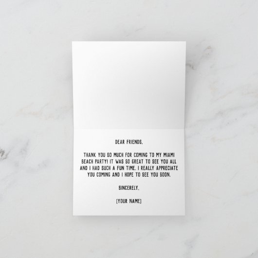 Miami Beach Bedankkaart (Binnen)