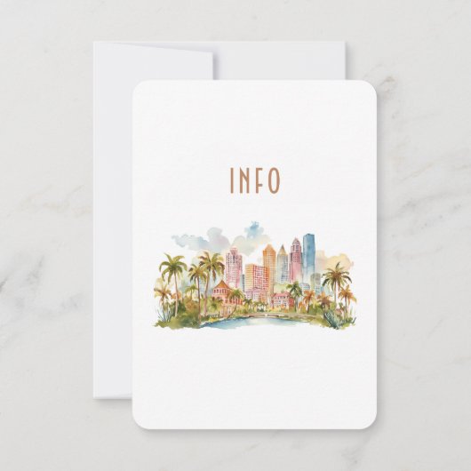 Miami Beach Bestemming Informatie Details Skyline Kaart (Achterkant)